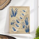 Blue Folk Goose Print