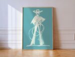 Blue White Cowgirl Poster