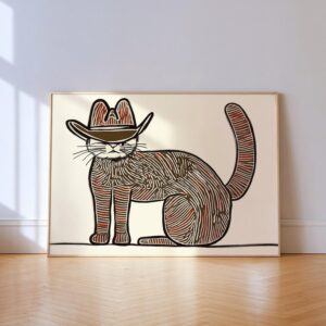 Boho Western Cat Print