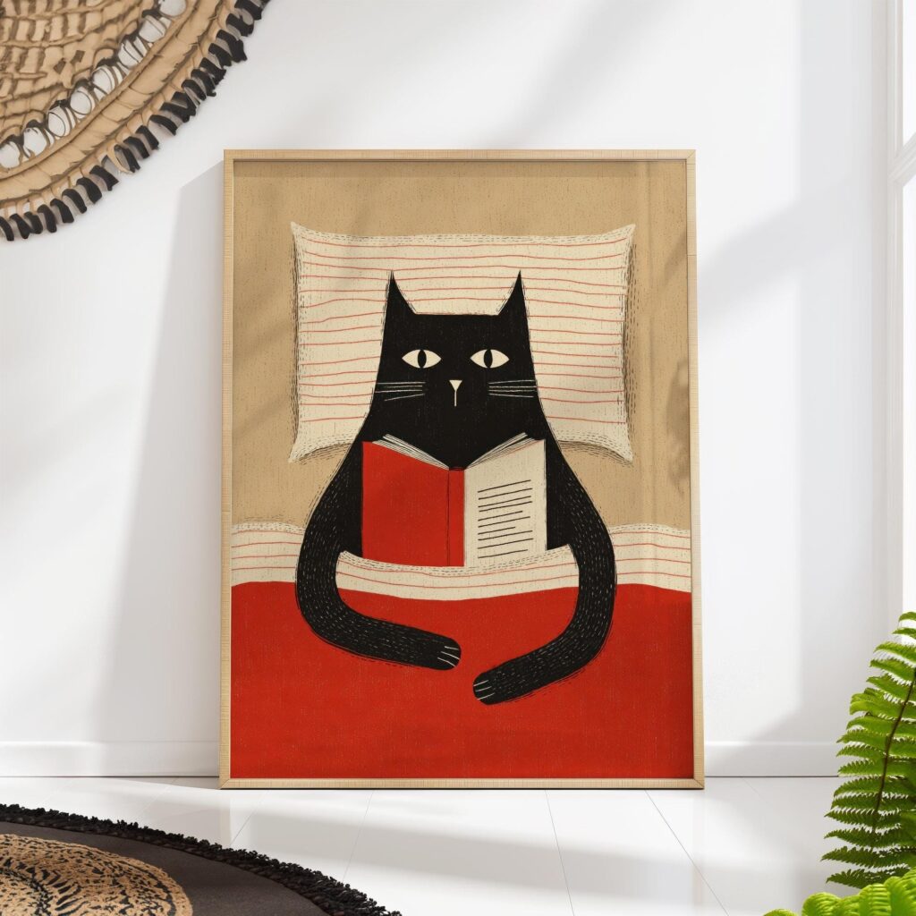 Book Cat Print Book Cat Print