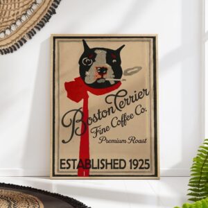 Boston Terrier Coffee Poster
