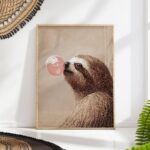 Bubblegum Sloth Wall Art