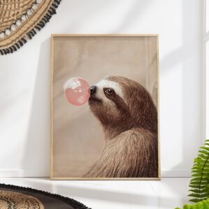Bubblegum Sloth Wall Art