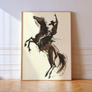 Bucking Bronco Western Horse Poster