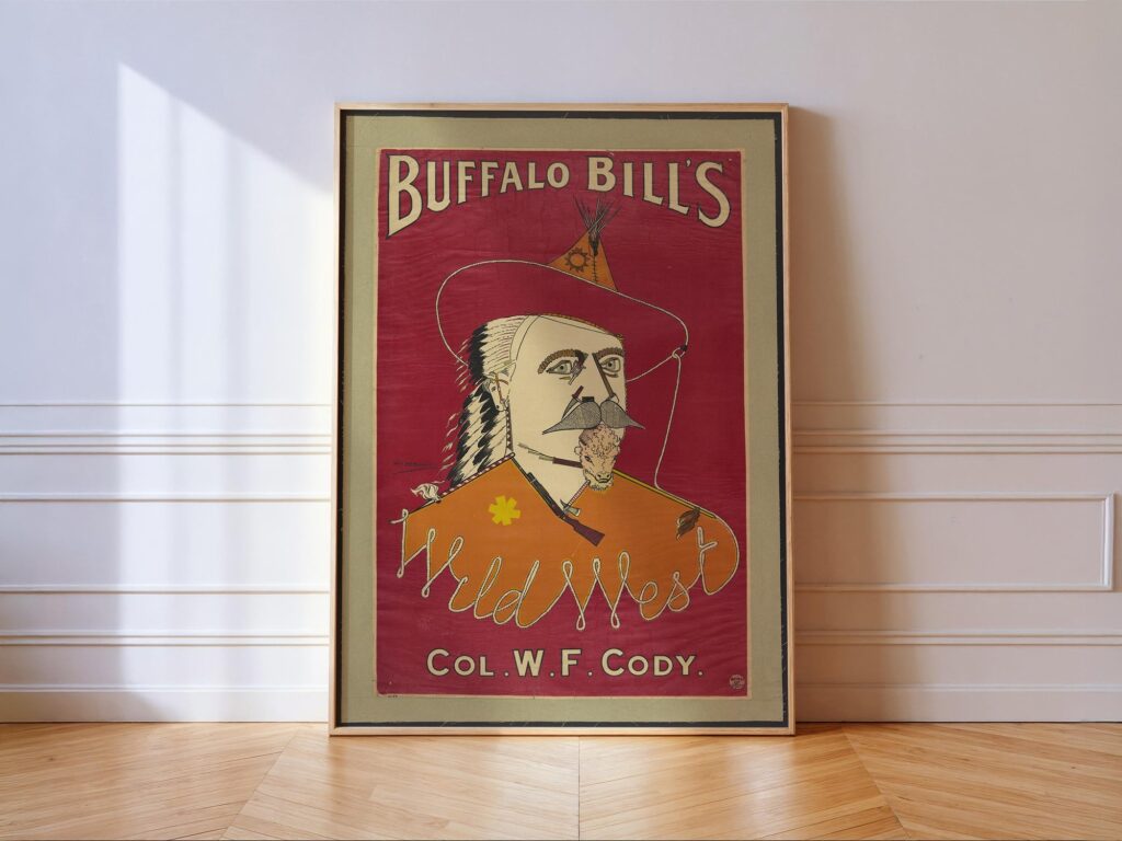 Buffalo Bill Wild West Poster Print: Vintage Cowboy Western Wall Art Buffalo Bill Wild West Poster Print