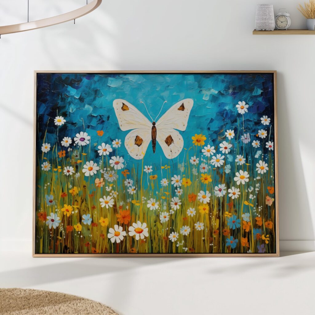 Butterfly and Flowers Print