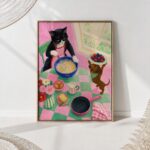 Cat and Dog Baking Print