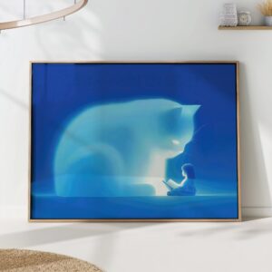 Cat Reading Wall Art