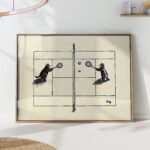 Cat Tennis Match Print