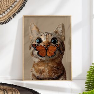 Cat with Butterfly Art Print