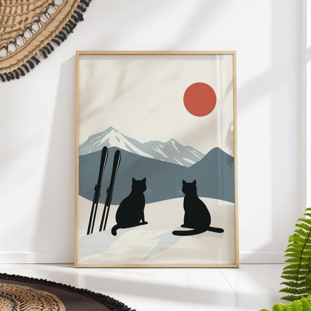 Cats and Ski Mountains Print