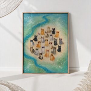 Cats in Sunglasses at the Beach Print