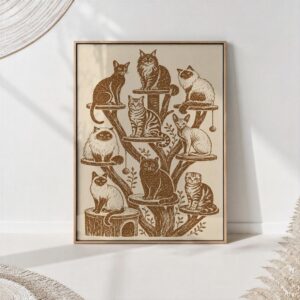 Cats on a Tree Print