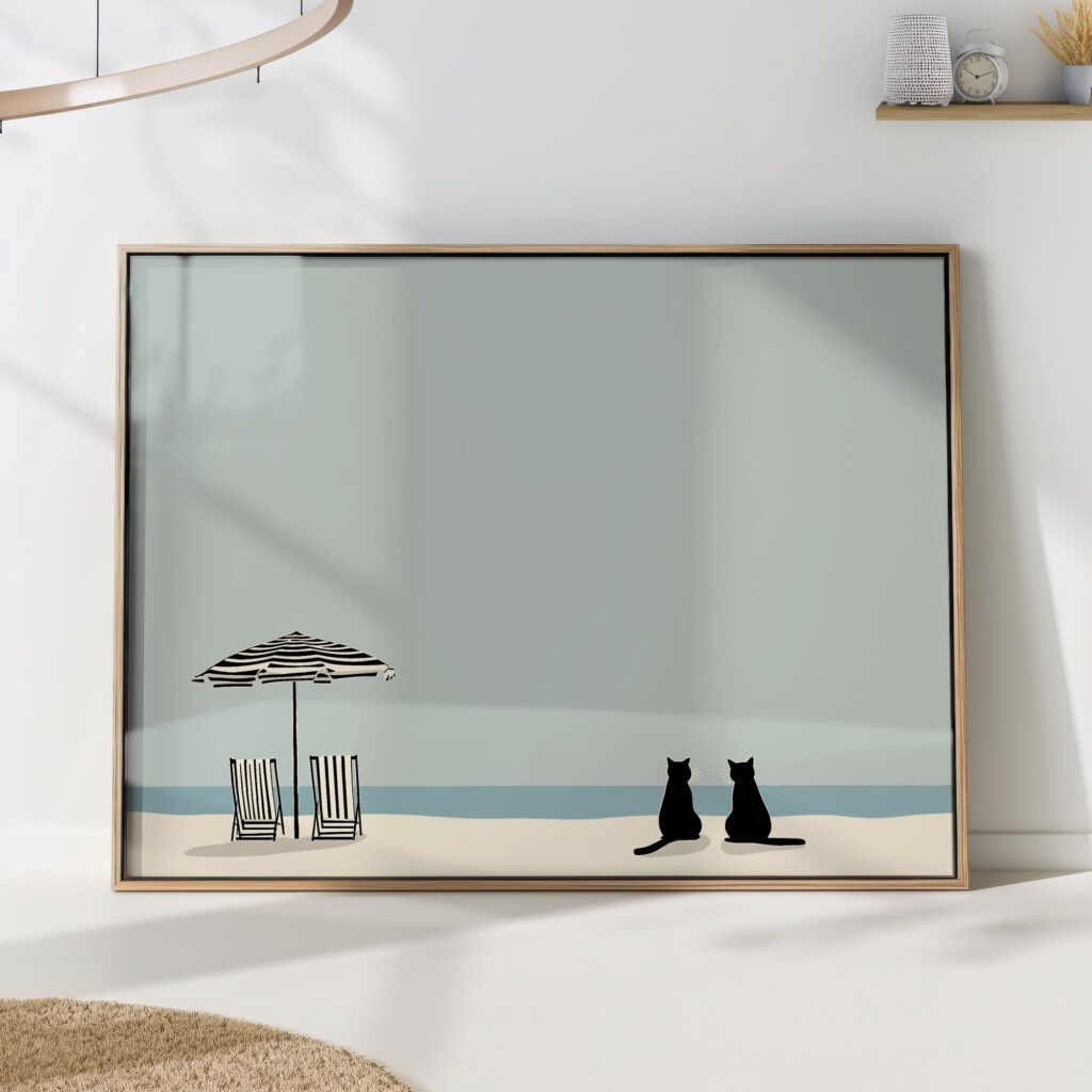 Cats on the Beach Print Cats on the Beach Print