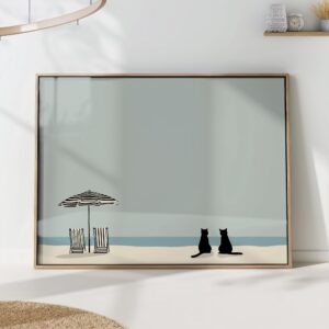 Cats on the Beach Print
