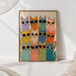 Colorful Cats in Sunglasses Print