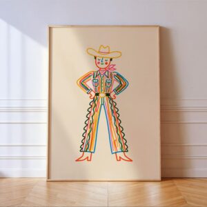 Colorful Cowboy Print