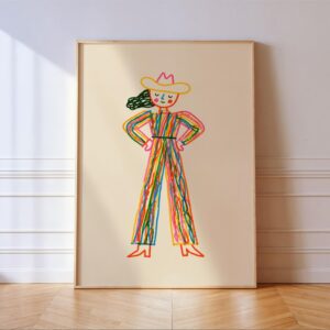 Colorful Cowgirl Print