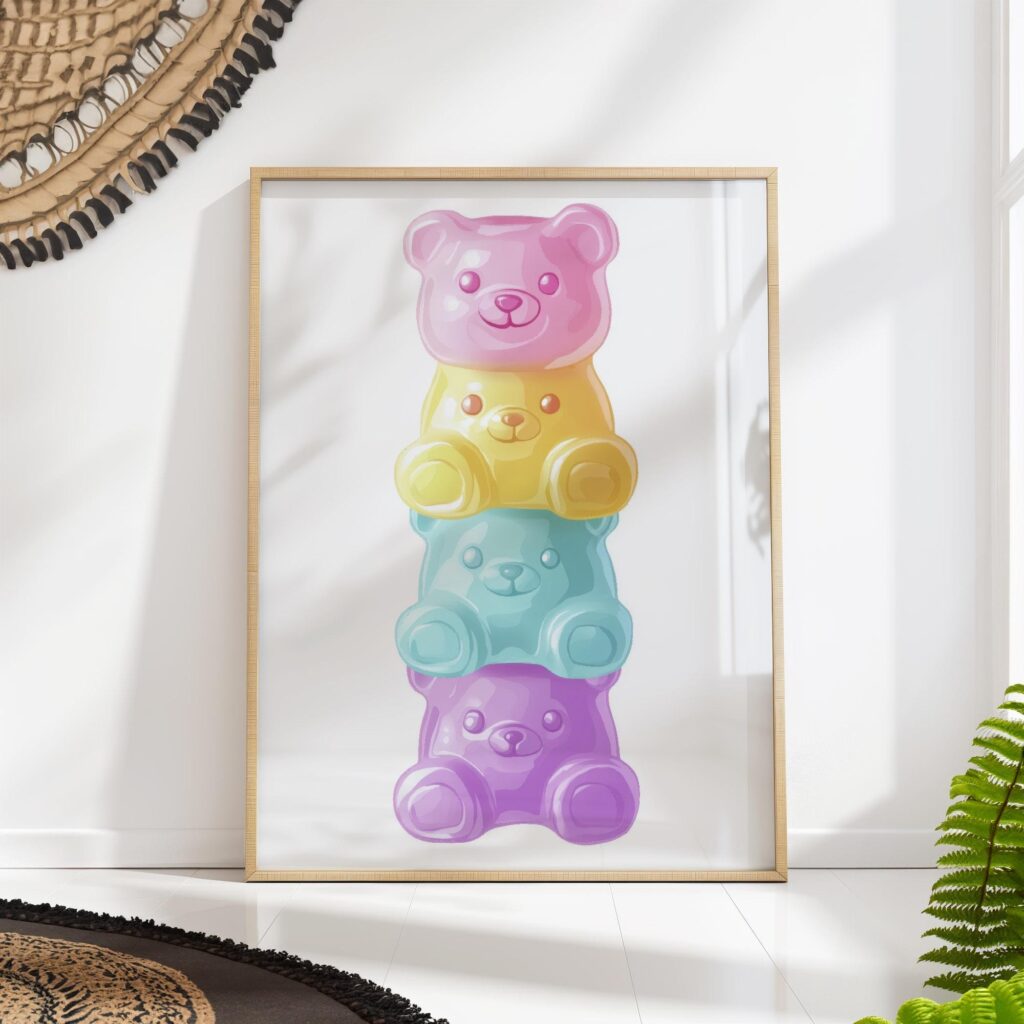 Colorful Gummy Bear Art Print Colorful Gummy Bear Art Print