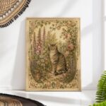 Cottagecore Cat Print