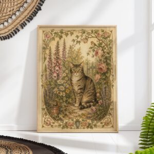 Cottagecore Cat Print
