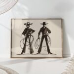 Cowboy and Cowgirl with Lassos Print