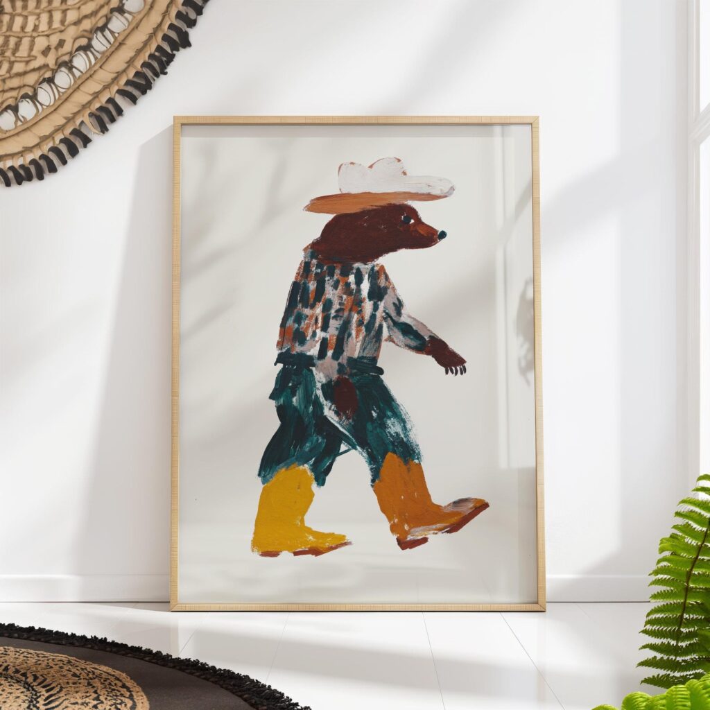 Cowboy Bear Print Cowboy Bear Print