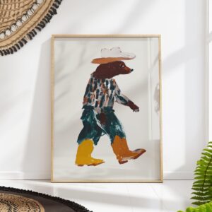 Cowboy Bear Print