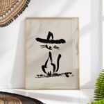 Cowboy Cat Minimalist Art Print