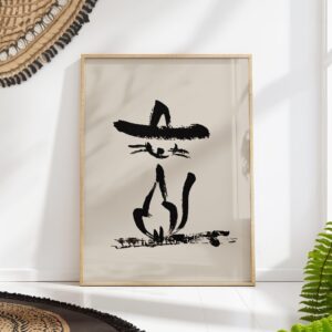 Cowboy Cat Minimalist Art Print