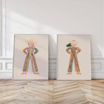 Cowboy Cowgirl Print Set