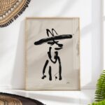 Cowboy Dog Abstract Ink Wall Art