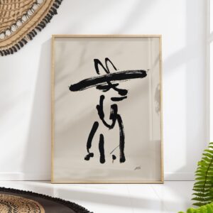 Cowboy Dog Abstract Ink Wall Art