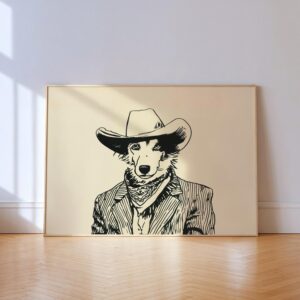 Cowboy Dog Art Print