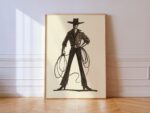 Cowboy with Lasso Western Print
