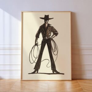 Cowboy with Lasso Western Print