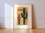 Cowgirl and Cactus Western Print