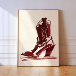 Cowgirl Boot Sketch Art