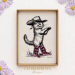 Cowgirl Cat Print