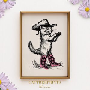 Cowgirl Cat Print