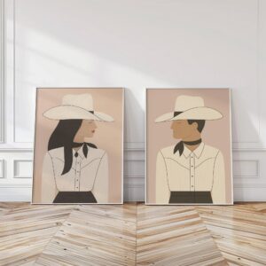 Cowgirl & Cowboy Love Set of 2 Prints