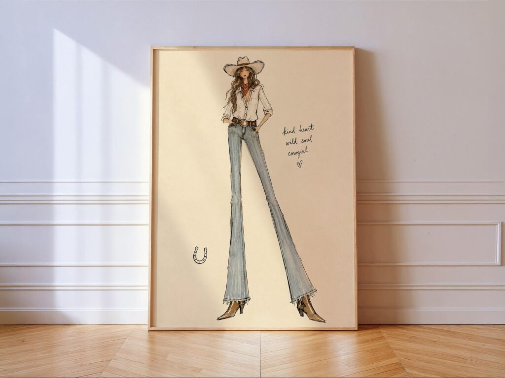 Cowgirl Fashion Print