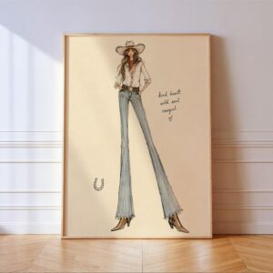 Cowgirl Fashion Print