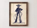 Cowgirl Lasso Navy Ink Print