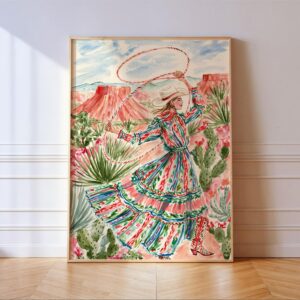 Cowgirl Lasso Western Desert Print