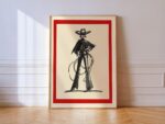 Cowgirl Line Art Print Minimalist Western Ranch Decor