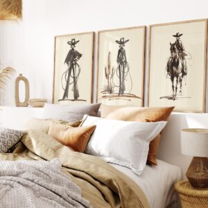 Cowgirl Line Art Print Set
