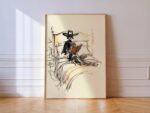Cowgirl Reading Print Western Bedroom Wall Art