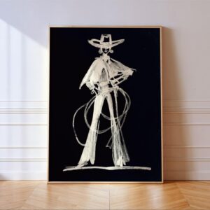 Cowgirl Sketch Print