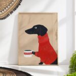 Dachshund Coffee Art Print